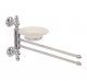 Porta asciugamani snodato con porta sapone in vetro L 31 cm - LINEA ONDA
