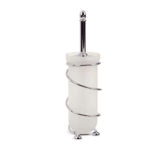 Toilet brush holder toilet from the floor-satin-finish glass and chromed brass-bristle accessories and spare parts available