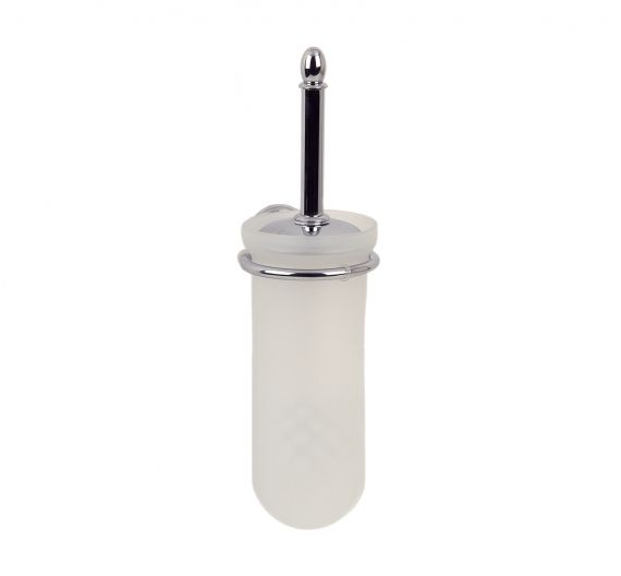 Toilet brush holder suspended wall mounted-chrome plated brass and satin glass-hand made product-spare parts available