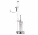 Standing from the floor freestanding toilet brush and roll - bathroom fittings brass chrome plated - high quality, anti-rust