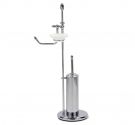 Floor lamp brass bathroom chrome plated toilet brush holder, paper holder and soap holder - craft product - the spare parts are