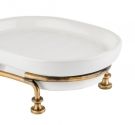 porta sapone in stile classico ceramica bianca e ottone - accessori da bagno qualità colore personalizzato bronzo shabby chic