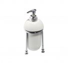 Dispenser porta sapone liquido in ceramica bianca e supporto colore cromo acciaio stile classico elegante qualità e design itali