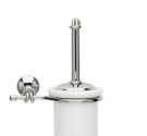 Toilet brush wc for the bathroom decor wall-mounted-chrome-plated brass and white ceramic-artisan product, high quality