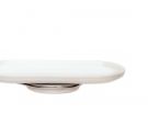 Bathroom accessories-soap dish in white ceramic, fixed to the wall-support in chromed brass-made to measure