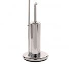 Stand roll holder-toilet brush holder wc-snacks, ceramic-wipes-free-standing luminaire in chrome-plated brass-compleento