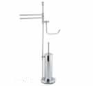 Standing toilet Brush holder, paper holder, Towel bar, Bidet, 2 Rods