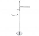 Piantana per arredare il bagno porta carta igienica e porta salviette da bidet in ottone color acciaio base piccola salvaspazio