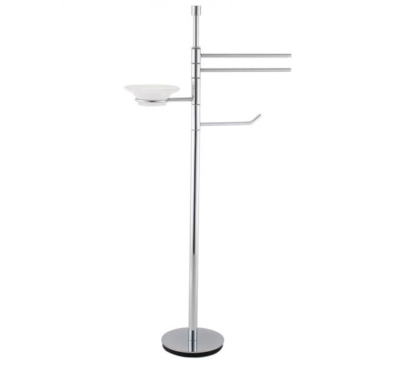 floor lamp with multi-toilet roll holder, towel holder and soap holder-components spherical-bathroom furniture Made in Tuscany