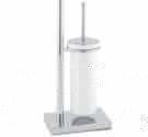 piantana da bagno base rettangolare PORTA SCOPINO IN CERAMICA CON PORTA SALVIETTE ROTOLO E SAPONE