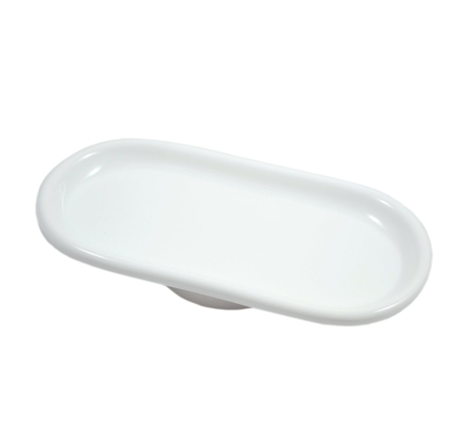 White ceramic spare soap case - double size