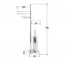 Dimensions floor lamp polifunzione base, space-saving complete with toilet brush holder, soap, towels, and roll
