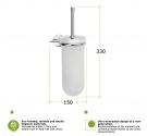 Toilet brush holder suspended-brass and glass-bathroom accessories idearredobagno-guaranteed product