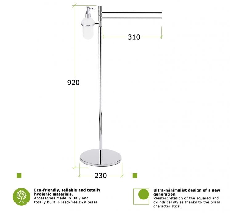 piantana freestanding porta asciugamani da bagno e dispencer porta sapone  liquido