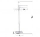 Standing by the bathroom Door, Soap and Towel bar, 2 Rods and Bidet - size and dimensions