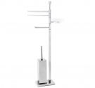 STANDING MULTIFUZIONE - PORT BRUSH, ROLL TOWELS AND SOAP - BATHROOM ACCESSORIES BRASS CHROME - LINE CUBE, SPACE-SAVING