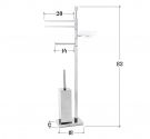 STANDING MULTIFUZIONE - PORT BRUSH, ROLL TOWELS AND SOAP - BATHROOM ACCESSORIES BRASS CHROME - LINE CUBE, SPACE-SAVING