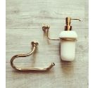 door dispenser for liquid soap-bath accessory to be fixed to the wall-bathroom complements hand-crafted brass-high quality