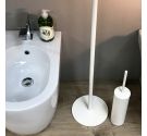 Piantana bagno freestanding con porta salviette tre aste rotabili e porta dispencer per sapone liquido-Arredo bagno Minimal