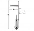 - STANDING BATHROOM TOILET BRUSH HOLDER, PAPER HOLDER AND TOWEL BAR - SAVE SPACE - BATHROOM ACCESSORIES MADE IN TUSCANY