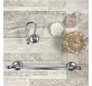 Gancio appendi asciugamani da bagno - fissaggio a parete con taselli in ottone cromato alta qualità stile shabby chic