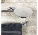 Towel from the wall and the soap dish in glass - bathroom accessories-brass chrome plated - rust protection and high resistance