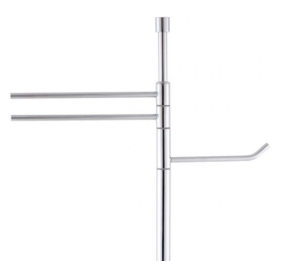FLOOR STAND ROLL HOLDER AND TOWEL RACK IN CHROME PLATED BRASS - FURNITURE BAGBO MADE IN TUSCANY - LINE CUBE TO SAVE SPACE