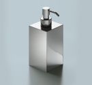 Dispenser per sapone liquido da appoggiare su lavabo bagno-ottone cromato alta qualità