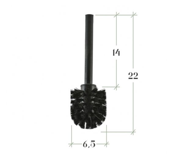 setola di ricambio per scopino bagno - plastica nera antipatterica - ricambi arredo bagno