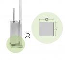 Standing toilet brush holder, roll, towels and soap - to-Line space-saving square base 12x12 cm