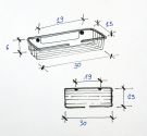 IdeArredoBagno-artisan production of furniture bathroom custom shower-shower basket rectangular anti-rust