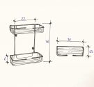 shelf from bathroom - door objects double to fix to the wall - technical detail for execution