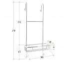 Basket for shower hanging from the glass hooks long with protection and suction - Line bathroom furniture shower