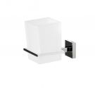 Glass toothbrush holder teeth fixed to the wall in chromed brass and frosted glass neutral-bathroom accessories IdeArredoBagno