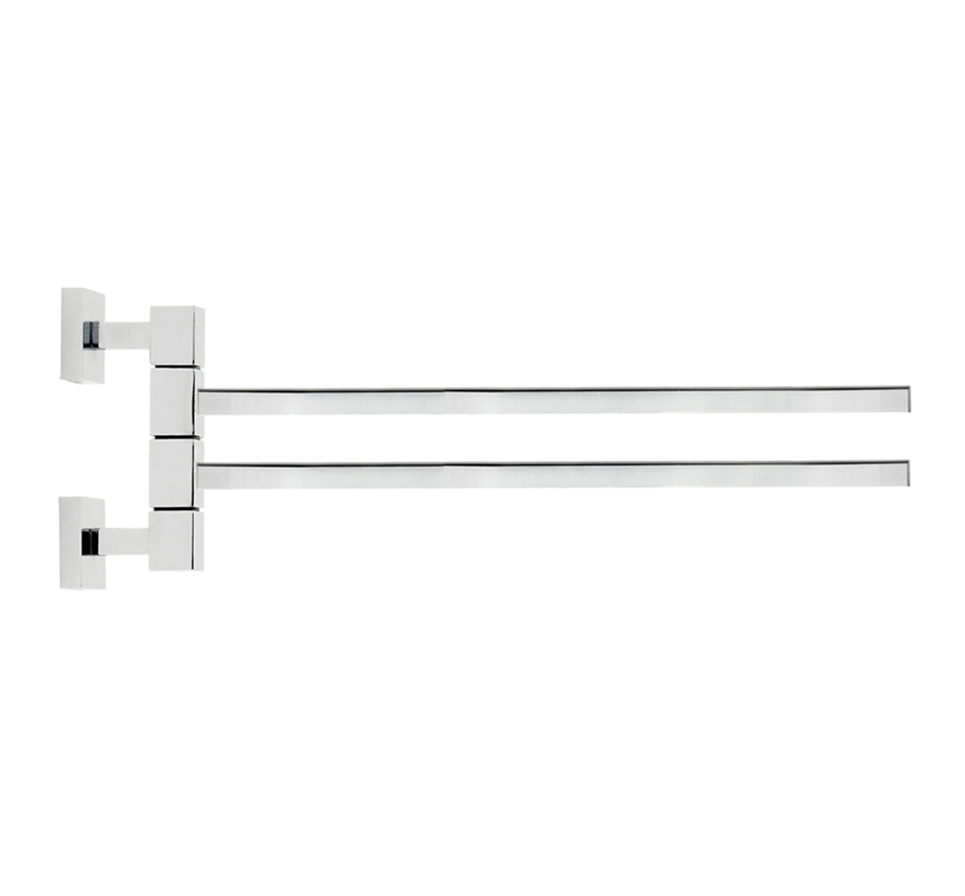 Porta salviette a due aste snodate per arredo bagno LH 36 x 13 cm - LINEA Q.UBI
