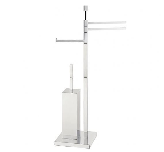 Floor lamp-square-bathroom-toilet brush holder, roll-towels-bidet-freestanding-line-square-geometric-brass-chrome plated