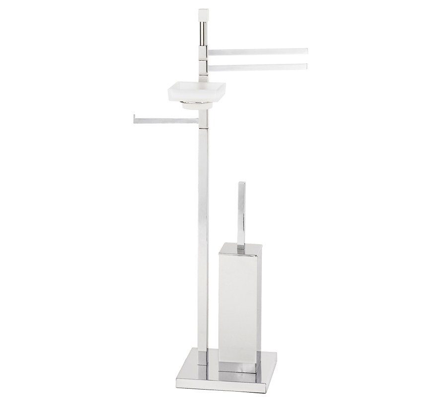 Piantana porta scopino, carta, salviette bidet e sapone H 79 cm - LINEA Q.UBI