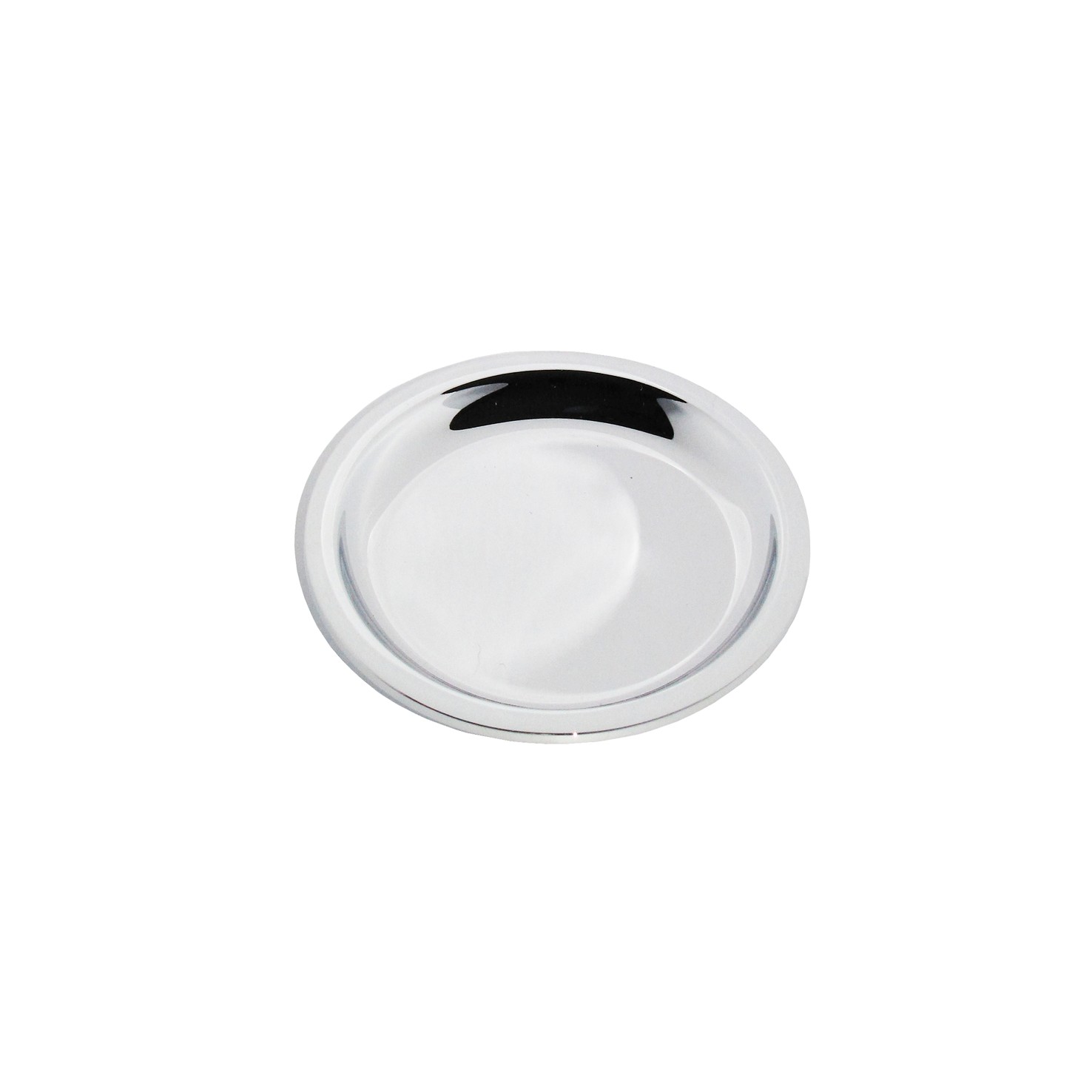 Plaque à savon de bain | forme ronde en laiton chromé