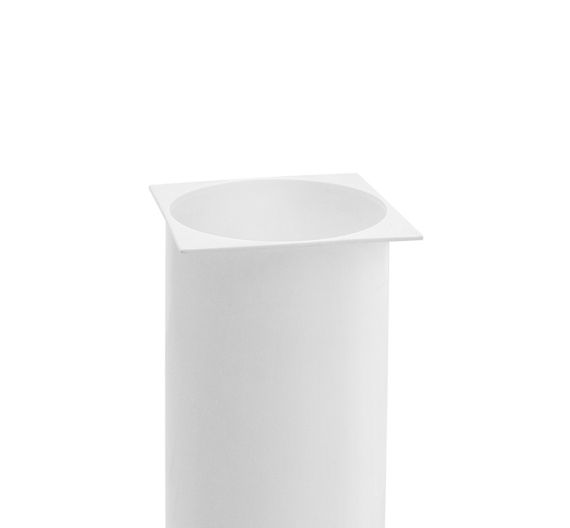 Tazza tonda per interno scopino wc - bordo quadrato - plastica antibatterica per porta scopino - qualità Made IN Italy