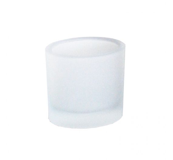 Gobelet à dents en verre dépoli neutre, de forme ovale, produit de métier
