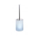 Toilet brush toilet glass bathroom satin-finish neutral, oval shape, from the place to the ground, cover brass chrome