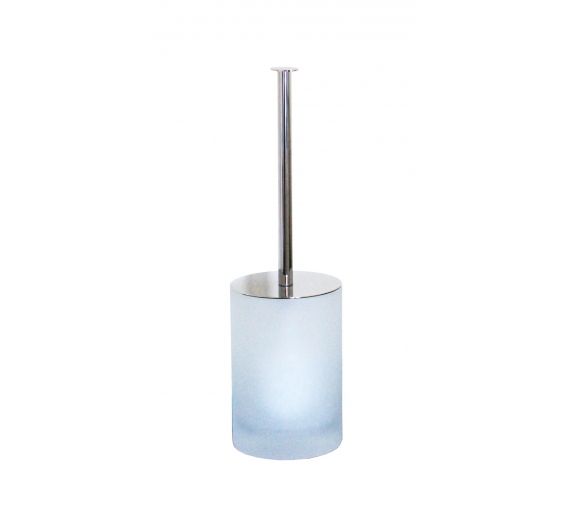 Toilet brush toilet glass bathroom satin-finish neutral, oval shape, from the place to the ground, cover brass chrome