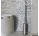 PIANTANA PORTA SCOPINO, ROTOLO E SALVIETTE-ACCESSORI BAGNO MADE IN TUSCANY-NICKEL MATTE OPACO