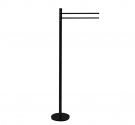 Piantana da bagno freestanding in ottone antiruggine porta salviette a due aste snodate-design nero opaco