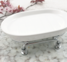 porta sapone in stile inglese ceramica bianca e ottone - accessori da bagno qualità colore personalizzato cromo anti ruggine