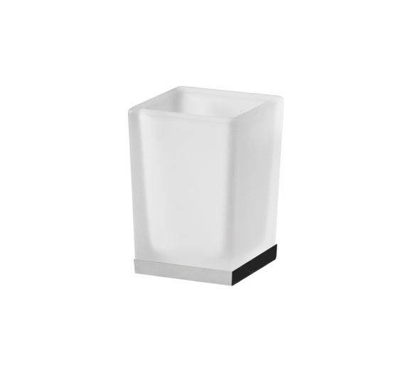 Squared frosted glass toothbrush holder squared shape - LINE CUBE