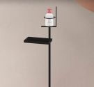 Free standing hand sanitizer dispenser holder with support ring and glove holder quality made in Italy