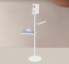 Floor stand dispenser for disinfectant with support ring and door safety devices guarantee of quality made in Italy