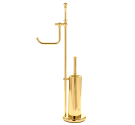 Bagno colore oro piantana porta scopino e porta rotolo in ottone antiruggine accessori bagno qualità alta