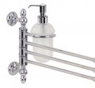 Three-rod bidet towel joint with satin glass dispenser and high-quality brass dispenser